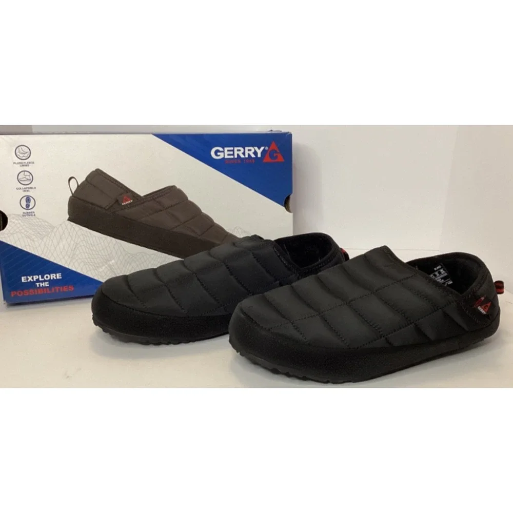 Gerry Puff Slipper Shoe Fleece Lined Black Men's Size 10 NIB